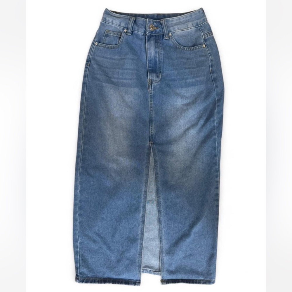 Classic Blue Denim Skirt
